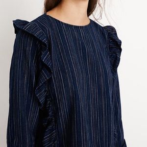 Ruffle-Front Shirt in Cecile Stripe